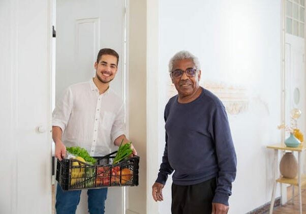Man helping his client Man helping his client